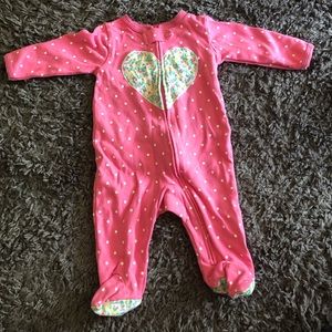 Pink footsie onesie